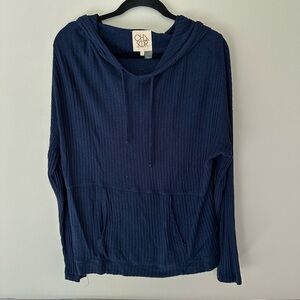 Chaser Women's Waffle Knit Sweater With Hood Size‎ Large